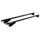 Menabo Tiger XL 130 cm bare de plafon din aluminiu negre pe bare longitudinale și pe șine de plafon pentru mașini fără încuietoare