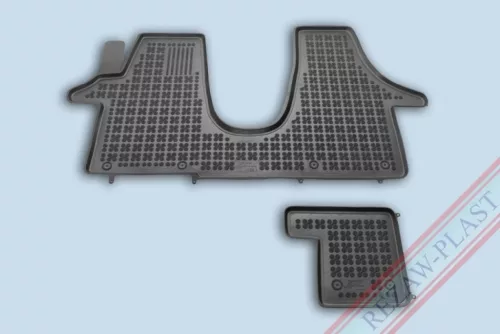 Rezaw covorașe de cauciuc negre Volkswagen TRANSPORTER T5 CAR. 2003-2015, T6 2015-2019, T6.1 2019-