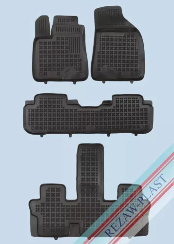 Rezaw covoare auto negre TOYOTA HIGHLANDER III (XV50) SUV hibrid, variantă cu 7 locuri 2013-2019