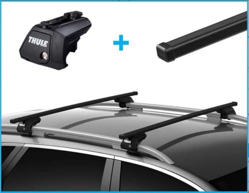 Thule SquareBar new negre oțel cu bare longitudinale Suport de acoperiș (7104 712100)